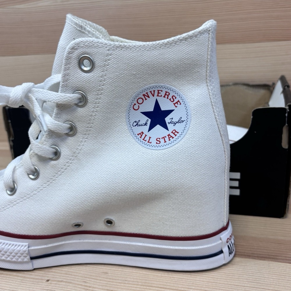 Converse Chuck Taylor Women's 9.5 Sneakers Hidden Wedge Hi Top White A11908C - Picture 3 of 7